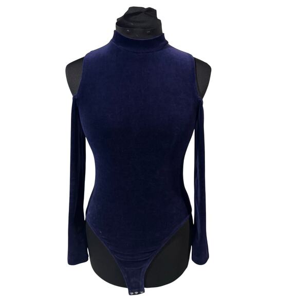 Vintage James Allen New York Navy Velour Body Suit - LIKE NEW!! Medium Womens - Picture 1 of 6